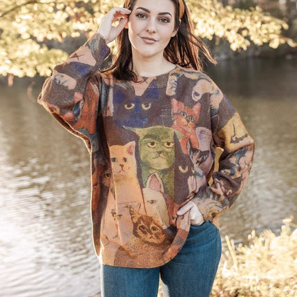 Yzt-Ddmtt Solid Color Mink Fur Printed Sweater, Cross-Border Amazon Best-Selling Model, Exclusively for Cross-Border Sales, Popular Women's Loose Fit