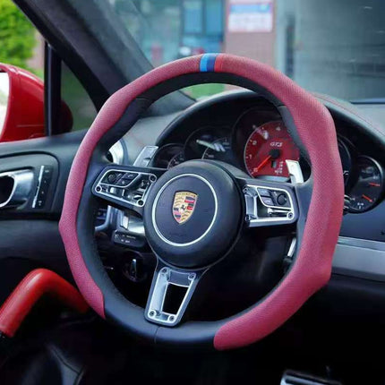 Steering wheel cover new four seasons universal steering wheel handle cover perforated breathable non-slip 5D cassette steering wheel handle cover