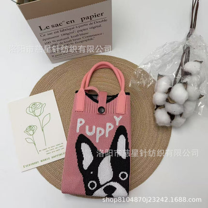 Girl's Heart-Shaped Knitted Crossbody Bag