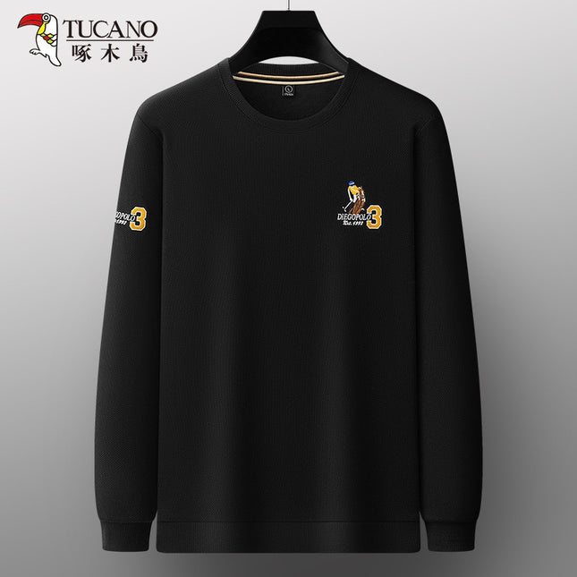 [Cture Beads] Tucano/Pecker 2024 Autumn and Winter Round Neck Embroidered Pattern Light Business Sweatshirt Light Luxury