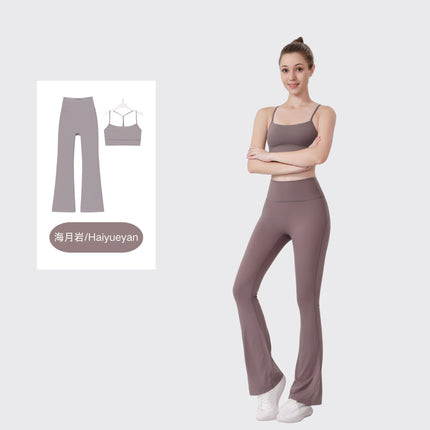 [in Stock] Ld Speaker Y-Shaped Vest Set Long Sleeve Women's Slim Fit Jacket Stretchy Sports Yoga Wear