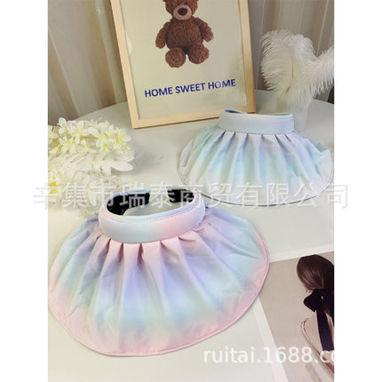 Anti-ultraviolet Sunscreen Hat Women's Summer Hair Band Sunshade Hat Face-covering Sports Black Glue Sun Hat Shell Hat Empty Top