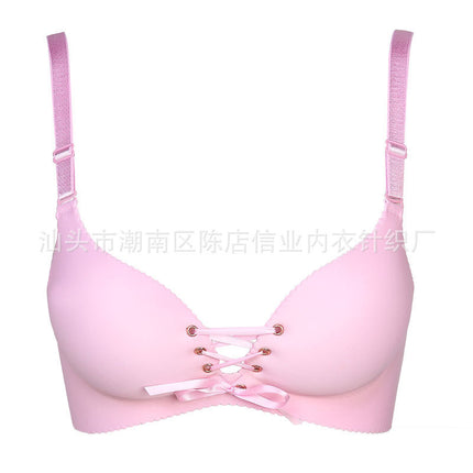 Pull B one-piece seamless no steel ring smooth red life year underwear gathered adjustment bra thin direct sales