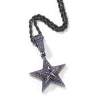 Purple Pendant +24inch twist chain