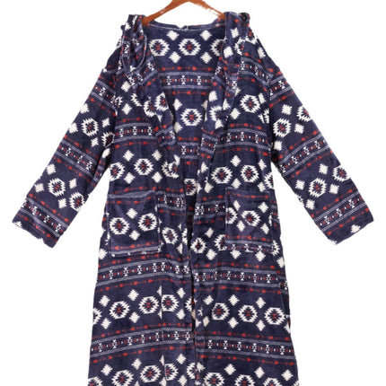Wholesale foreign trade cross-border plus size women's pajamas autumn and winter hooded flannel new home clothing temu Xiyin