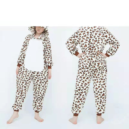 2025 New Cartoon One-Piece Animal Pajamas for Children, Thickeneded Flannel New Performance Clothes, Exclusively for Cross-Border Supply