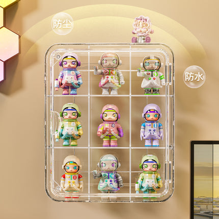 Wall-mounted Bubble Mart Hand-held Storage Box Dustproof Transparent Magnetic Door Blind Box Display Cabinet Grain Display Box