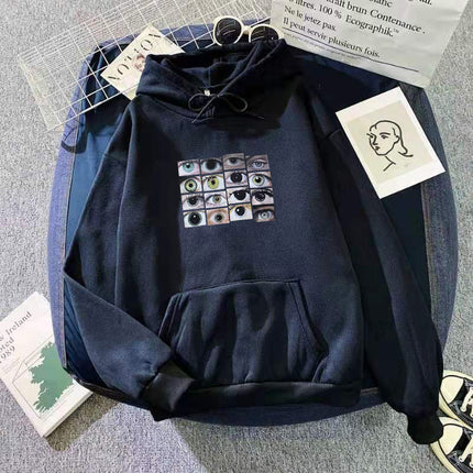 2024 Export Women's Autumn and Winter Velvet Thickeneded European and American Loose Long-sleeved Hoodie Large Size Pure Color Sweatshirt Women's Clothing