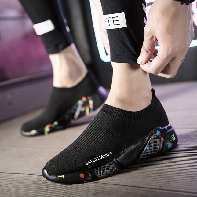 Cross-border Men's Shoes Breathable New Summer Low-top Socks Shoes Slip-on Men's Shoes Mesh Shoes Trendy Men's and Women's sneaker