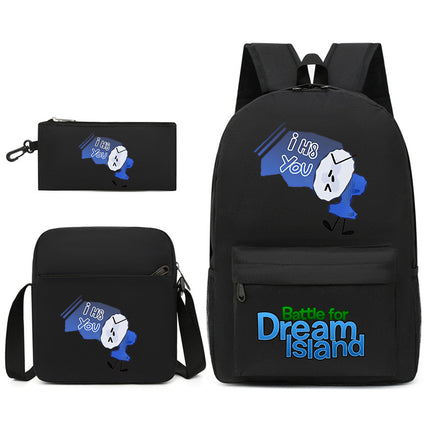 Battle for Dream Island Backpack Dream Island Schoolbag Three-Piece Canvas Backpack