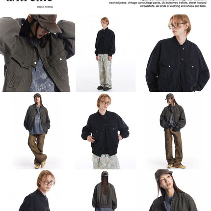 MADEEXTREME High Density Twill Cotton Tooling Vintage Antique Street American Letter Embroidered Jacket Jacket for Men