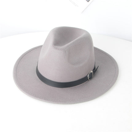 American Retro Western Knight Hat Men's Top Hat Spring and Autumn Jazz Hat Women's British Casual High-End Large-Brimmed Woolen Hat Women's