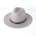 [flat brim jazz belt] gray / Adjustable