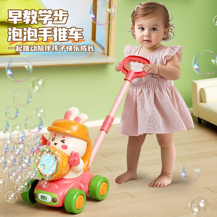 Dinosaur Trolley Bubble Blowing Machine Cute Fun Animal Modeling Children's Walkers Rabbit Push Music Stall Toys