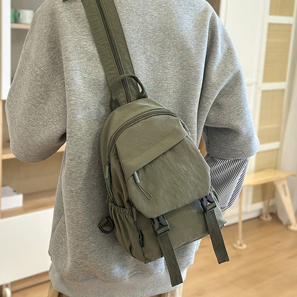 Cross-Border New Crossbody Bag for Men, Simple Shoulder Bag, Shoulder Bag, Japanese Chest Bag, Casual Backpack, Sports Bag for Women Wholesale