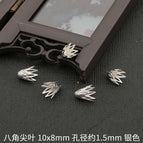 10 p/bag / Octagonal tip blade 10x 8mm aperture approx. 1.5mm silver