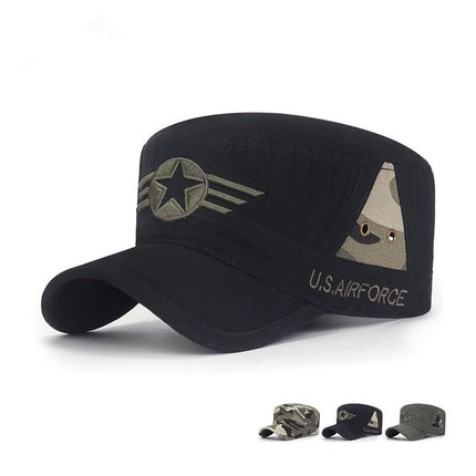 Spring and Summer New Fashion All-match Hat Men's Outdoor Cotton Sunshade Camouflage Flat Hat Sports Casual Sunscreen Hat