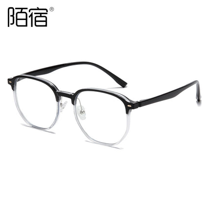 Mo Su Senpin glasses frame Korean anti-blue light with myopia optical frame polygonal plain green gray light TR1108