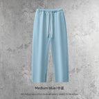 Straight pants-medium blue / S