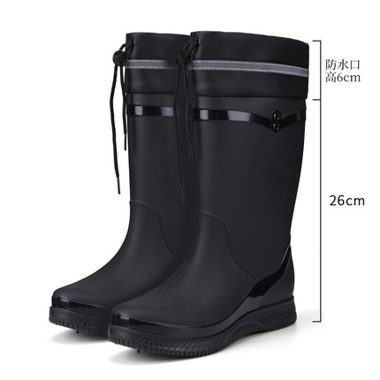 One Piece Free Shipping Cross-Border Water Shoes Waterproof Non-Slip Rain Boots for Women Mid-Calf Wear-Resistant Outdoor Fashion Overshoes Rain Boots for Women