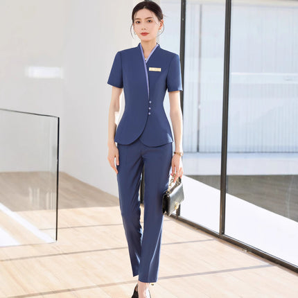 Professional Suit suit Women's Summer Temperament Jewelry Store Tooling Beauty Teachers College Front Desk Work Clothes High-end Health Care Hall