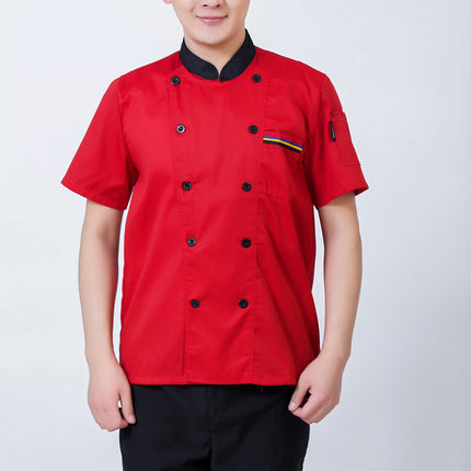 Long-sleeved restaurant canteen back kitchen clothing hotel chef overalls summer hotel short-sleeved chef clothing custom-made