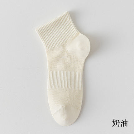 Spring and summer Women's Mid-tube mesh cotton socks antibacterial deodorant breathable waist socks summer thin sports boneless socks