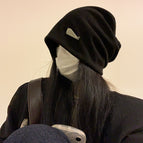 Notched beanie - black / Head circumference (52cm-59cm)