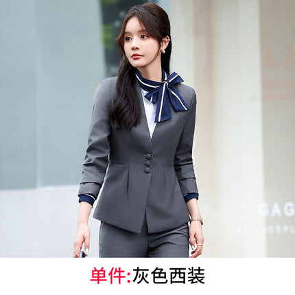 Stewardess Uniform Professional suit Female Spring and Autumn Fashion Front Desk Beautician Work Clothes Female Professional Temperament Suit Dress