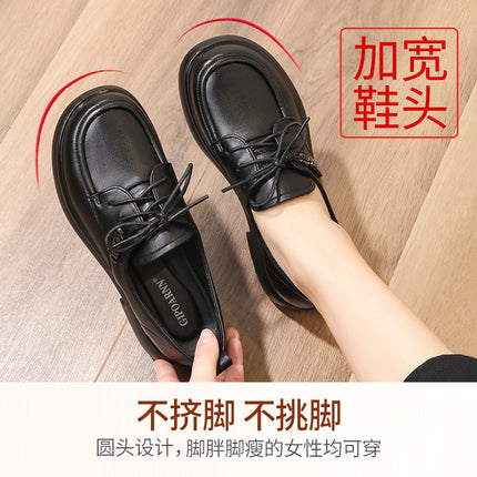 Mom's Shoes for Middle-Aged and Elderly People 2026 Spring and Autumn Single Shoes with Soft Soles, Non-Slip Women's Shoes, Flat New Style Comfortable Leather Shoes