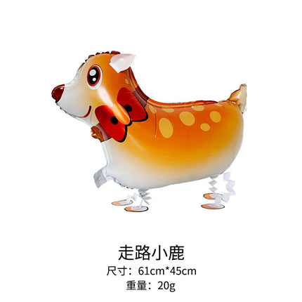 Walking animal balloon online celebrity cartoon walking pig balloon night market stall push aluminum film balloon wholesale