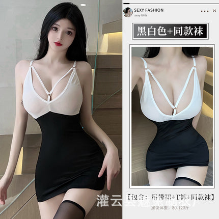 Charming rabbit sexy lingerie bed funny suspender skirt passion pajamas sexy sheath free flirting suit 8504