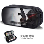 Large-capacity three-layer canvas pencil case-factory direct sales / B57533