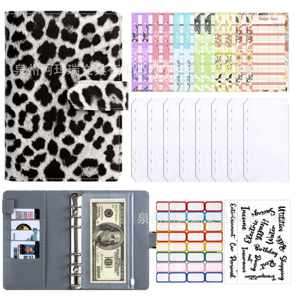 Amazon Cross-border A6 Leopard Macaron Notebook Loose-leaf Creative Cash Deposit Book Budget Plan Book
