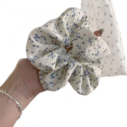 Korean-Style Jasmine Floral Scrunchie Spring Sweet Literary Girl Hair Accessory High Ponytail Bun Hair Tie