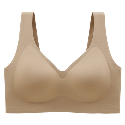 chubby girl plus fertilizer to increase 200kg seamless plus size underwear women's summer thin big chest small gathered bra