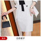 1008 white striped skirt / S