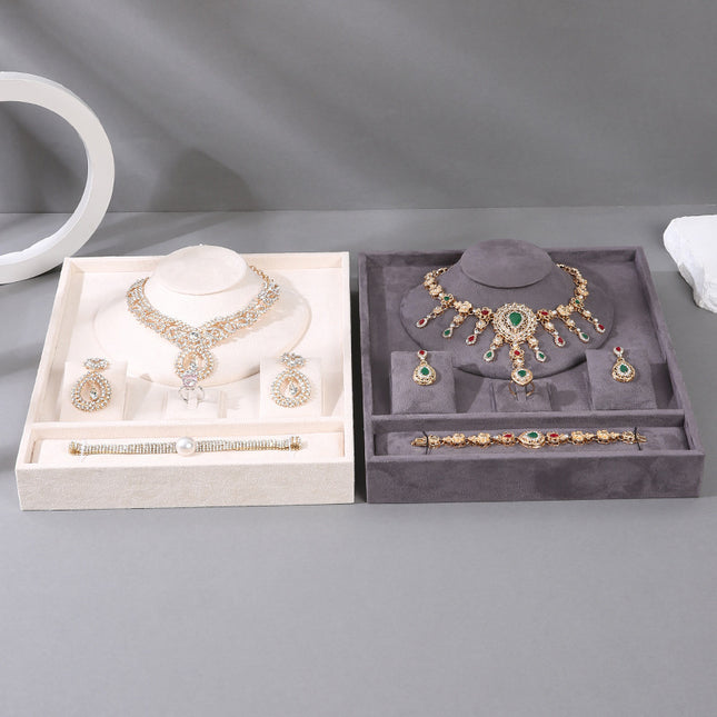 Light Luxury Jewelry Display Tray Necklace Bracelet Ring Earrings Ear Studs Display Tray Jewelry Set Window Display Props