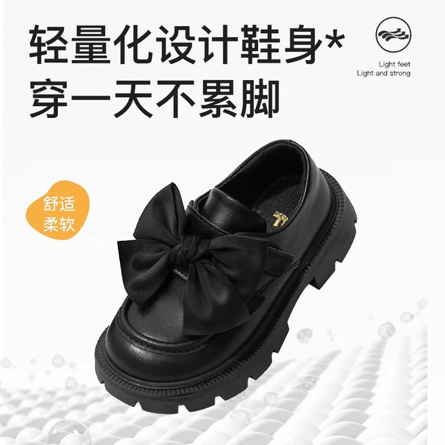 Girls Shoes Genuine Leather Children Princess Small Leather Shoes 2025 Spring and Autumn New Light Soft Sole British Style Black Single Shoes