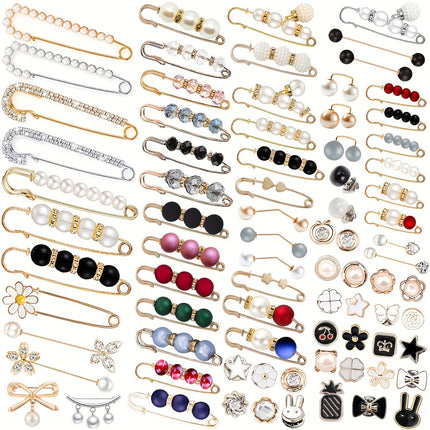 Imitation Pearl Pin suit Pants Waist Tight Artifact Pin Fixed Clothes Waist Change Small Artifact Anti-running Light Accessories