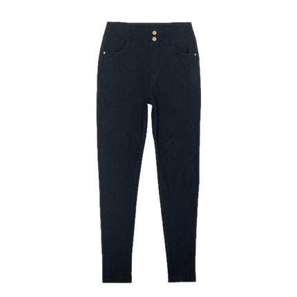 Cotton Bazaar Aocado Small Black Pants Outer Wear Inner Wear Casual Knitted Thin 2024 Autumn and Winter New Black Leggings for Women