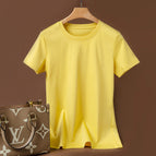 [Round neck] light yellow / S