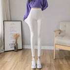 White [high-waisted slimming nine-point leggings] / M [recommendation 40-50kg ]