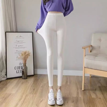 Source Nine-Point Thin Slim Fit Can Be Worn Outside in Spring and Autumn High-Elastic Seven-Point High-Waist Seamless Non-Curling Yoga Hair Replacement