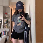 Dark floral gray [printed style] / S