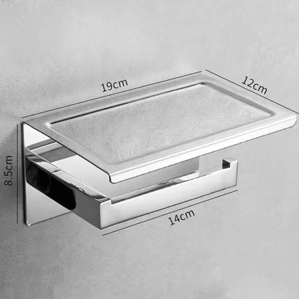 Stainless Steel Paper Towel Holder Without Punching Bathroom Toilet Paper Shelf Storage Rack Toilet Paper Towel Box Roll Paper Holder