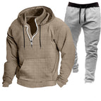 Camel + light gray black waist pants / S