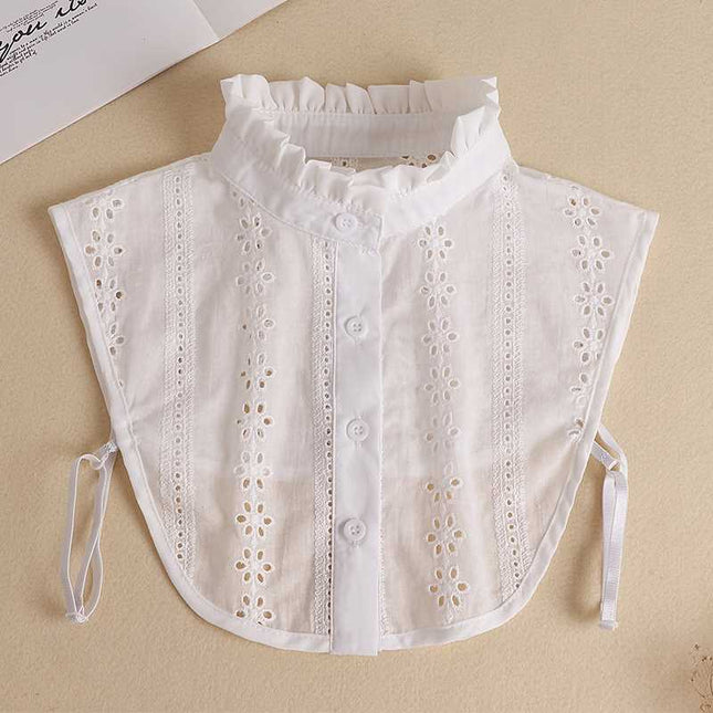 Fake Collar Women's All-match Fake Collar Shirt Decorative Collar Ruffled Fake Collar White Shirt Autumn and Winter with Sweater Decorative Collar
