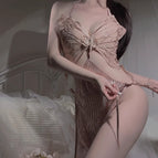 Rose gold suspender skirt / S