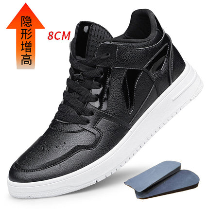 New Sneakers for Men, Fashionable Invisible Inner Heightening 8/10 Men's Shoes, Cowhide Trendyy Casual Shoes, Student White Sneakers
